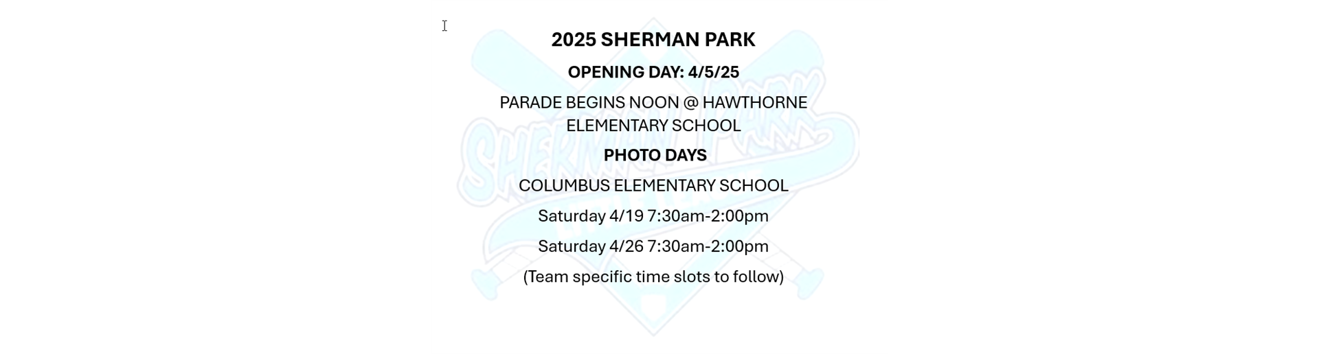2025 OPENING DAY/PHOTO DAY